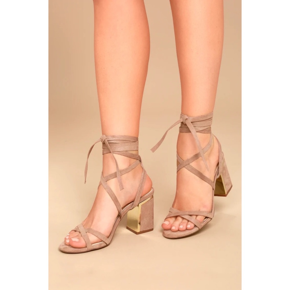 Lulu’s Suede Lace-Up Heels
